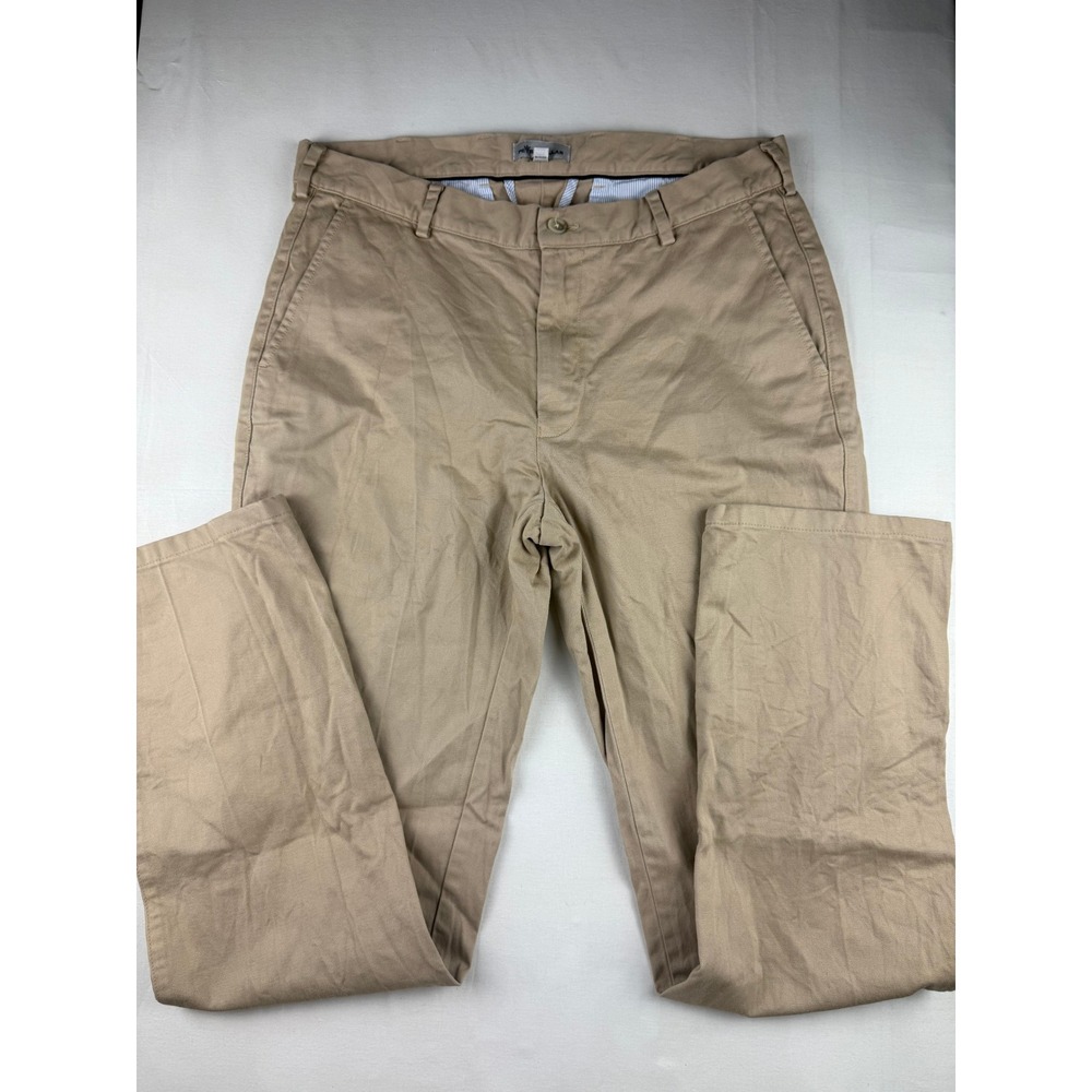 Peter Millar Pants 33x31 Khaki Tan Flat Front Chino Twill Trousers
